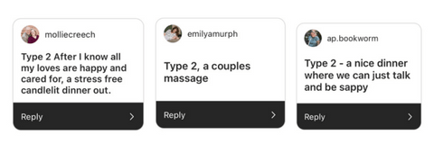 Instagram post sharing date ideas for Enneagram type 2s