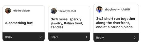 Instagram post sharing date ideas for Enneagram type 3s