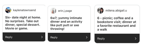 Instagram post sharing date ideas for Enneagram type 6s
