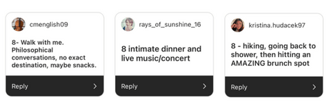 Instagram post sharing date ideas for Enneagram type 8s