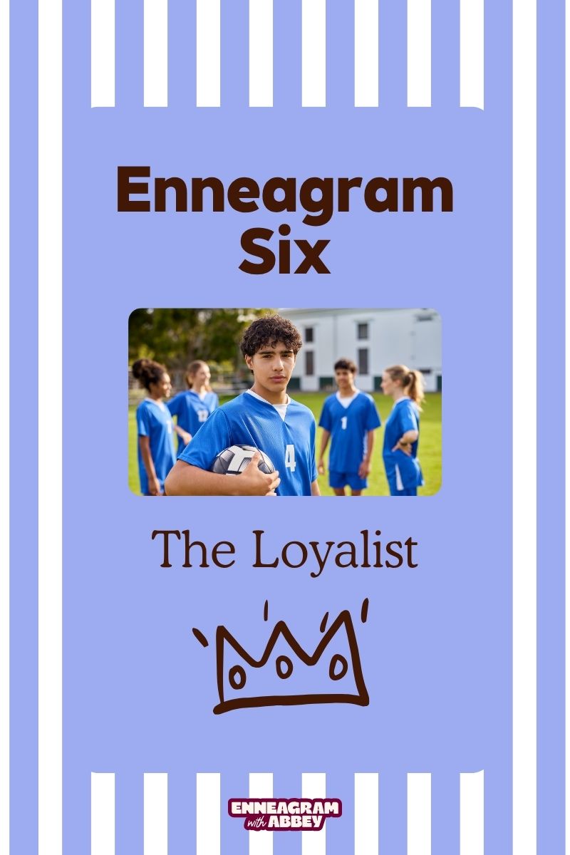 Enneagram Type 6 Loyalist soccer player holding ball with team, symbolizing trust and responsibility