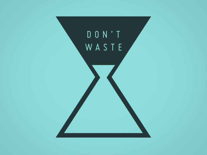 A gif of an hourglass saying "don't waste time" to illustrate that Enneagram type 1s value an intentional partner.